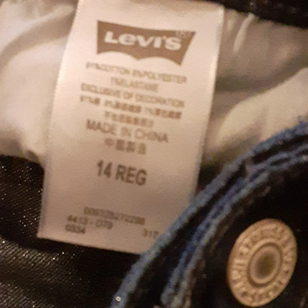 Levi's 710 super stretch skinny glitter blue jean classic 5 pocket sz 14R…EUC